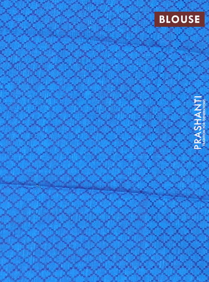 Chettinad cotton saree dual shade of green and blue with thread woven buttas and zari woven border