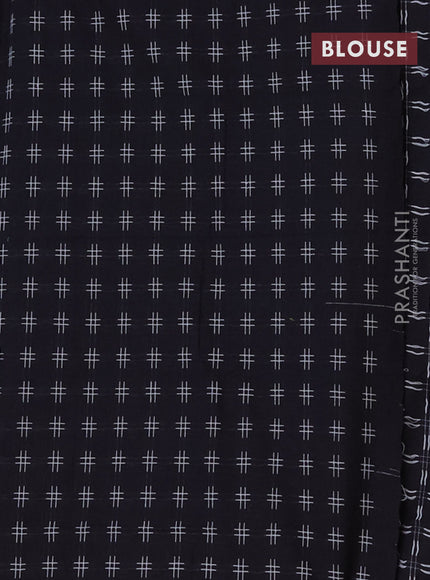 Chettinad cotton saree grey and black with thread woven buttas and zari woven border