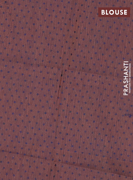 Chettinad cotton saree light green and brown with thread woven buttas and annam zari woven border