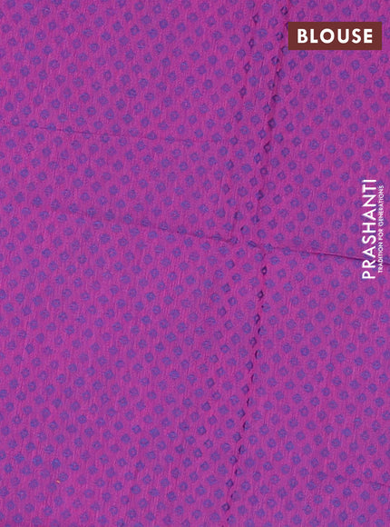 Chettinad cotton saree dual shade of green and pink blue with thread woven buttas and zari woven border