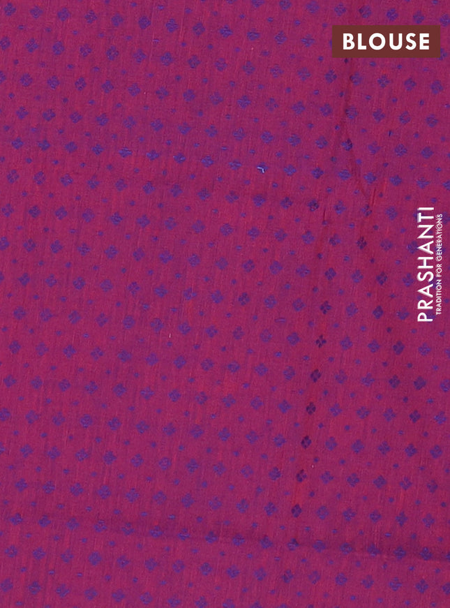 Chettinad cotton saree dual shade of green and maroon with thread woven buttas and thread woven simple border