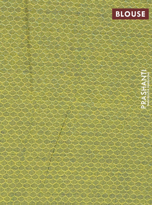 Chettinad cotton saree navy blue with thread woven buttas and ganga jamuna border