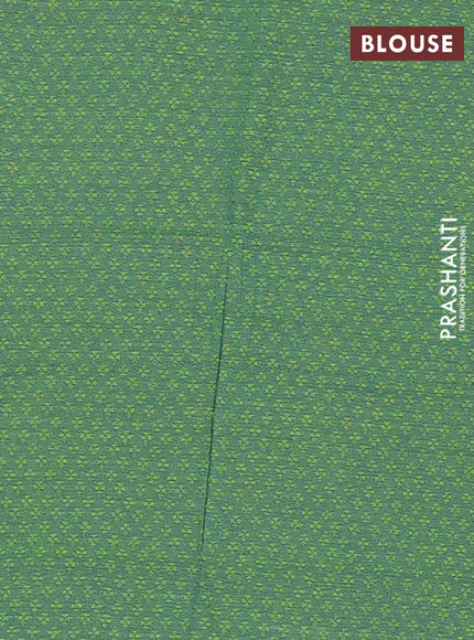 Chettinad cotton saree maroon and green with thread woven buttas and thread woven border