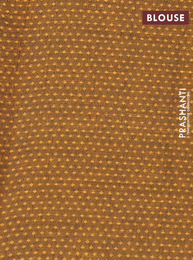 Chettinad cotton saree black and mustard yellow with thread woven buttas and thread woven border