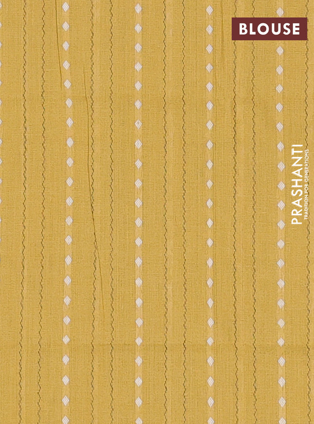 Chettinad cotton saree cs blue and yellow with thread woven buttas and thread woven border