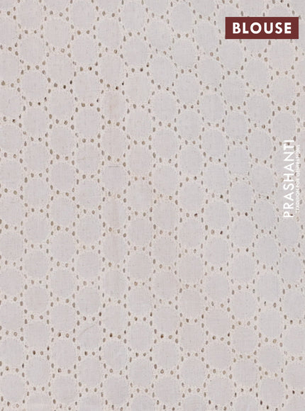 Semi pashmina silk saree mustard yellow and cream with allover butta prints and crocia lace work border