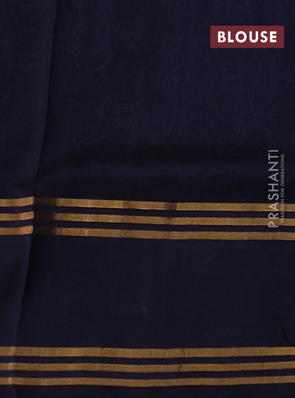 Pure uppada silk saree purple and navy blue with allover silver & gold zari weaves and rettapet zari woven border