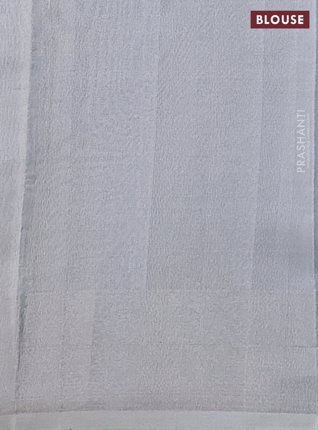 Pure uppada silk saree cs blue with silver zari woven coin buttas and silver zari woven border