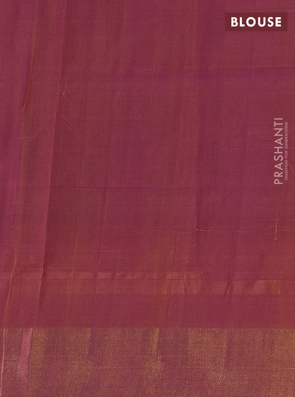 Pure uppada silk saree purple and dual shade of mustard with jamdhani zari woven buttas and zari woven border