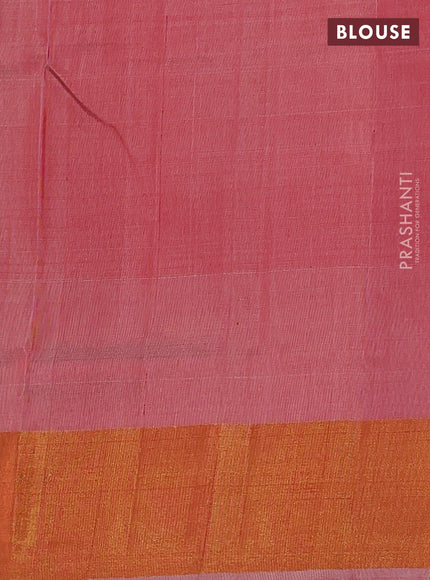 Pure uppada silk saree red and red shade with jamdhani zari woven buttas and zari woven border