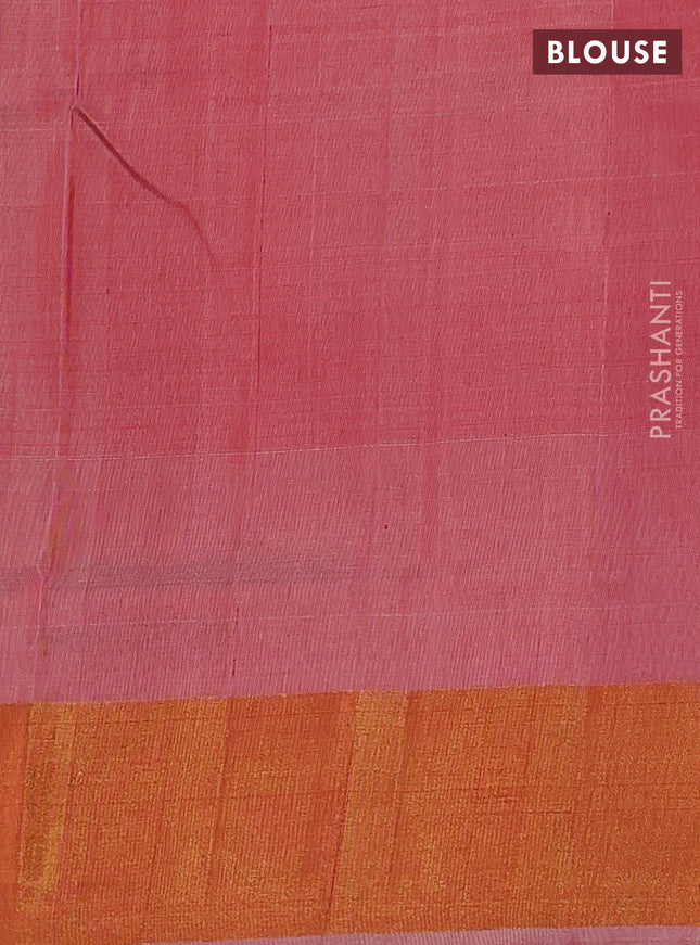 Pure uppada silk saree red and red shade with jamdhani zari woven buttas and zari woven border