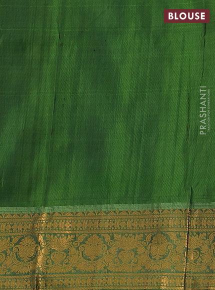 Pure uppada silk saree cs blue and green with allover zari weaves and zari woven border