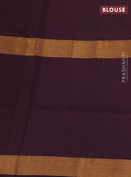 Pure uppada silk saree mehendi green and coffee brown with zari woven floral buttas and zari woven butta border