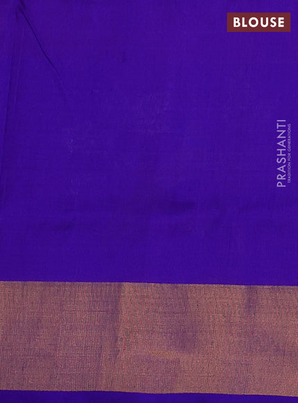 Pure uppada silk saree dual shade of pinkish orange and purple with silver & gold zari woven buttas and zari woven border
