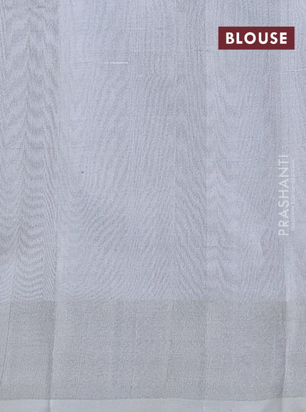 Pure uppada silk saree deep purple and grey with silver zari woven buttas and silver zari woven border