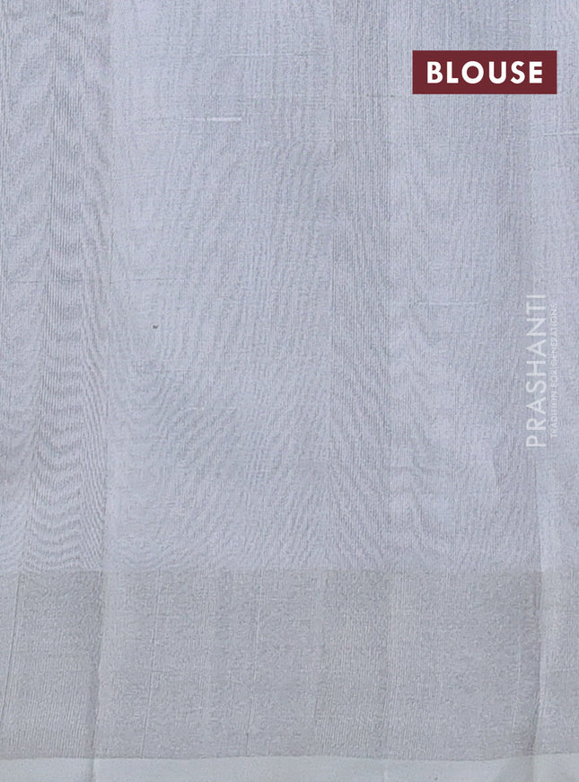 Pure uppada silk saree deep purple and grey with silver zari woven buttas and silver zari woven border