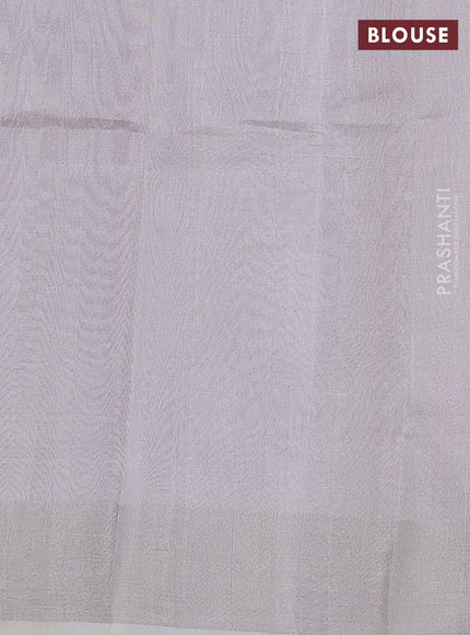 Pure uppada silk saree lavender with silver zari woven buttas and silver zari woven border