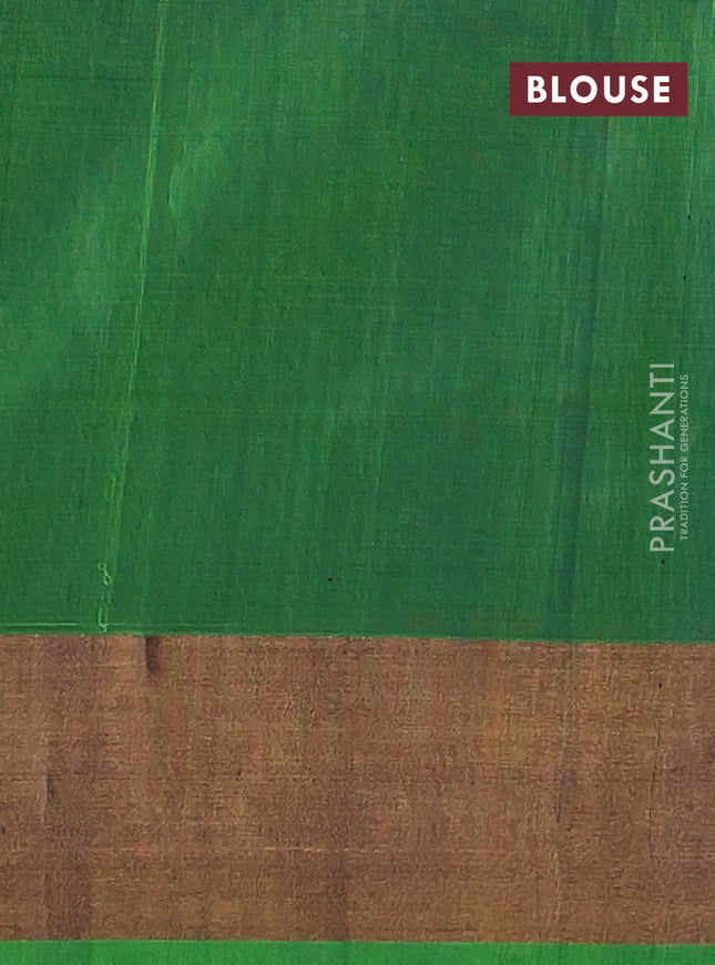 Pure uppada silk saree blue and green with silver & gold zari woven buttas and zari woven border