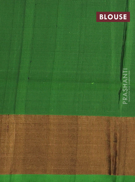 Pure uppada silk saree deep maroon and green with silver & gold zari woven buttas and zari woven border