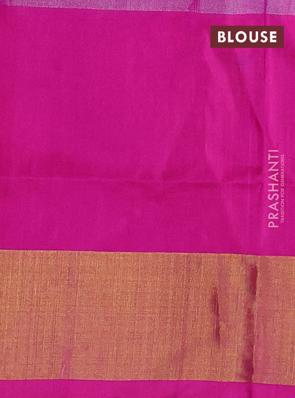 Pure uppada tissue silk saree pink with silver & gold zari woven buttas and zari woven border