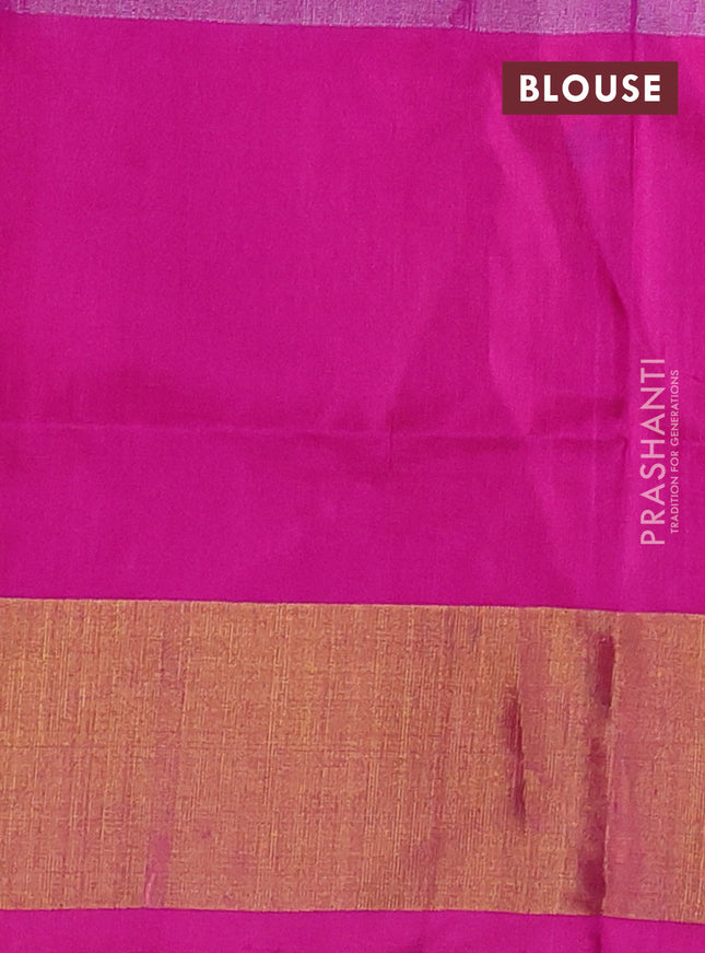 Pure uppada tissue silk saree pink with silver & gold zari woven buttas and zari woven border