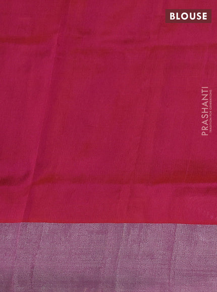 Pure uppada silk saree black and grey with silver zari woven buttas and silver zari woven border