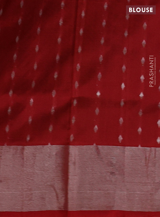 Pure uppada silk saree black and maroon with allover silver zari woven floral buttas and silver zari woven border