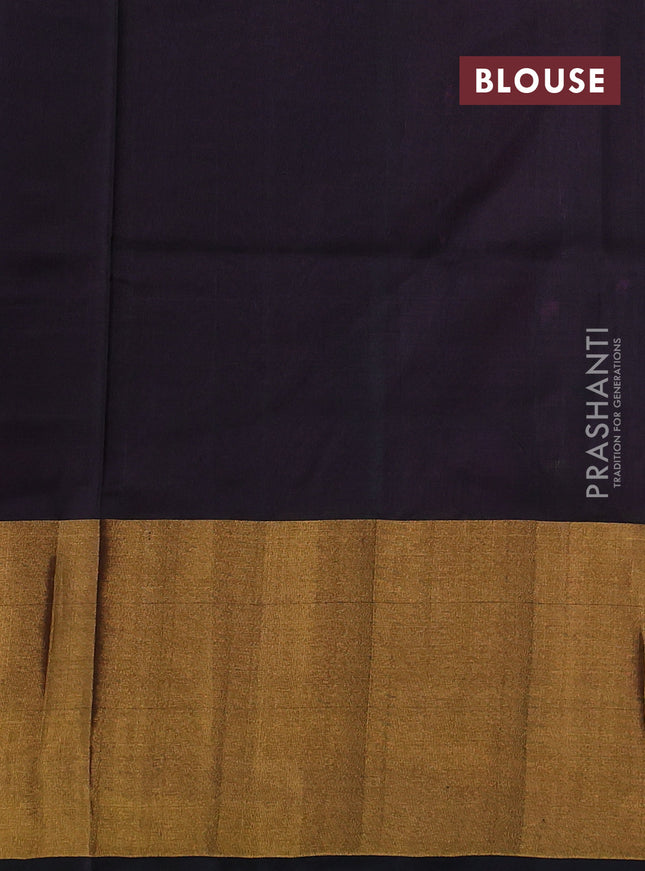 Pure uppada silk saree pink and black with silver & gold zari woven buttas and long zari woven border