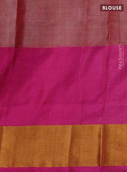 Pure uppada tissue silk saree red and pink with silver & gold zari woven buttas and zari woven border