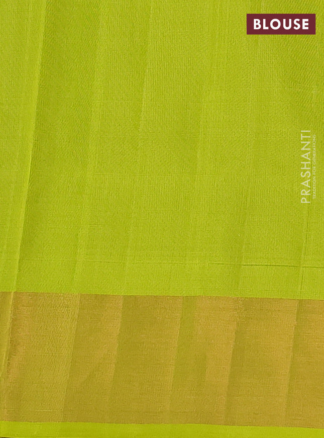 Pure uppada silk saree deep wine shade and fluorescent green with jamdhani zari woven buttas and zari woven border