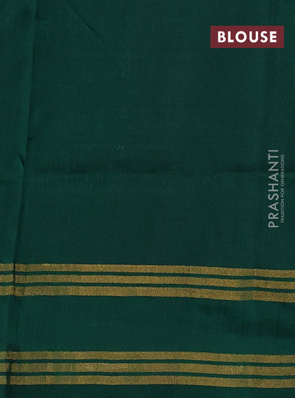 Pure uppada silk saree light green and dark green with allover silver & gold zari weaves and rettapet zari woven border