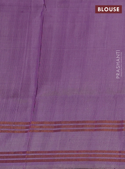 Pure uppada silk saree purple and dual shade of grey with silver & gold zari woven buttas and rettapet zari woven border
