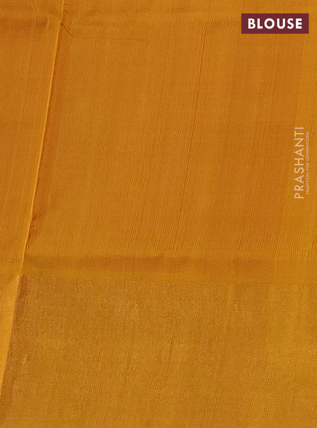 Pure uppada partly silk saree pink and mustard yellow with plain body and zari woven border