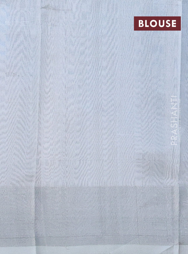 Pure uppada silk saree cs blue with silver zari woven coin buttas and silver zari woven border