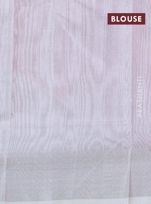 Pure uppada silk saree dual shade of pinkish orange with silver zari woven coin buttas and silver zari woven border