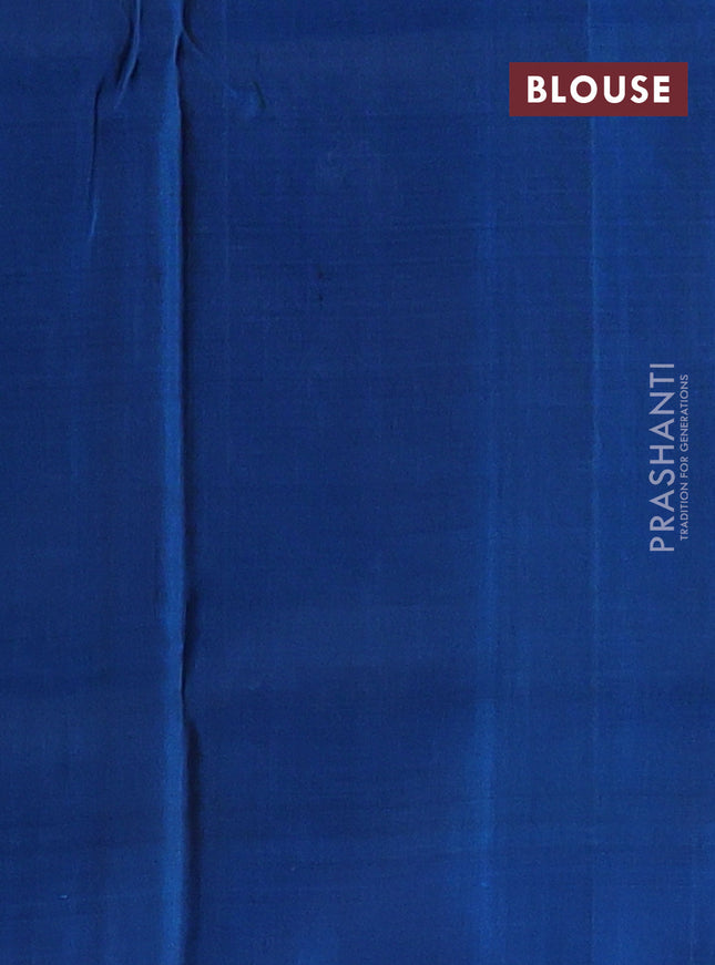 Pure uppada silk saree black and cs blue with silver & gold zari woven coin buttas and simple border