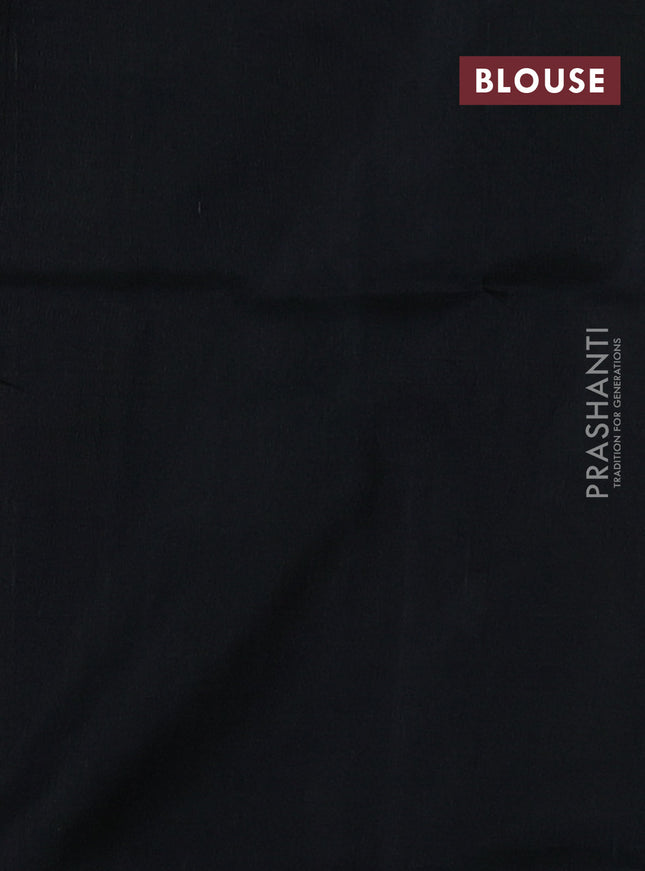 Pure uppada silk saree mehendi green and black with silver & gold zari woven coin buttas and simple border