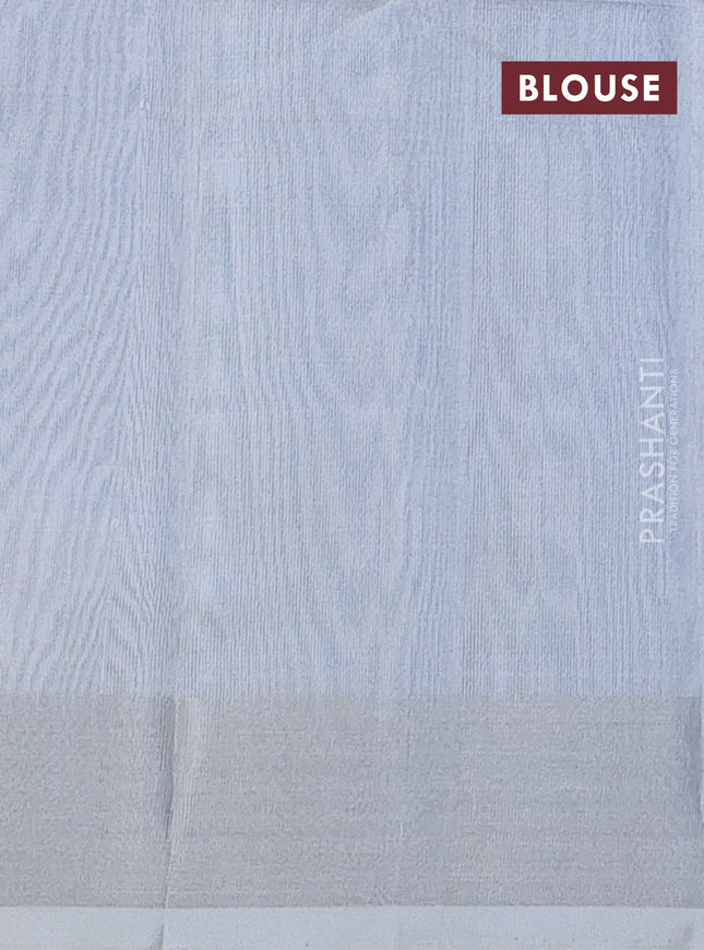 Pure uppada silk saree cs blue with silver zari woven coin buttas and silver zari woven border