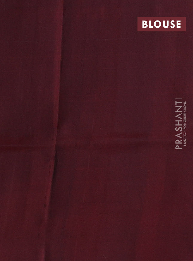 Pure uppada silk saree grey and maroon with silver & gold zari woven coin buttas and simple border
