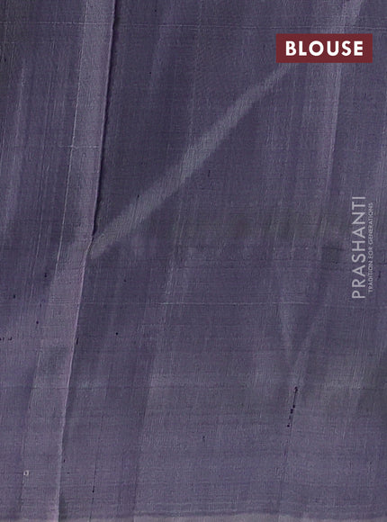 Pure uppada silk saree dark blue and grey shade with silver & gold zari woven coin buttas and simple border