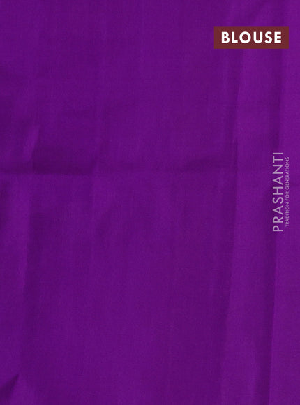 Pure uppada silk saree dual shade of dark mustard and purple with silver & gold zari woven coin buttas and simple border