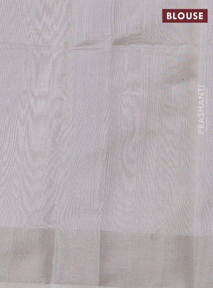 Pure uppada silk saree pastel peach with silver zari woven coin buttas and silver zari woven border