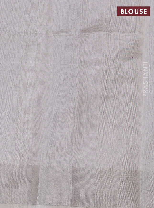 Pure uppada silk saree pastel peach with silver zari woven coin buttas and silver zari woven border