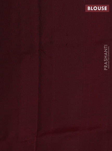 Pure uppada silk saree dark green and maroon with silver & gold zari woven coin buttas and simple border