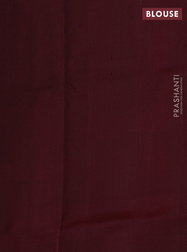 Pure uppada silk saree dark green and maroon with silver & gold zari woven coin buttas and simple border