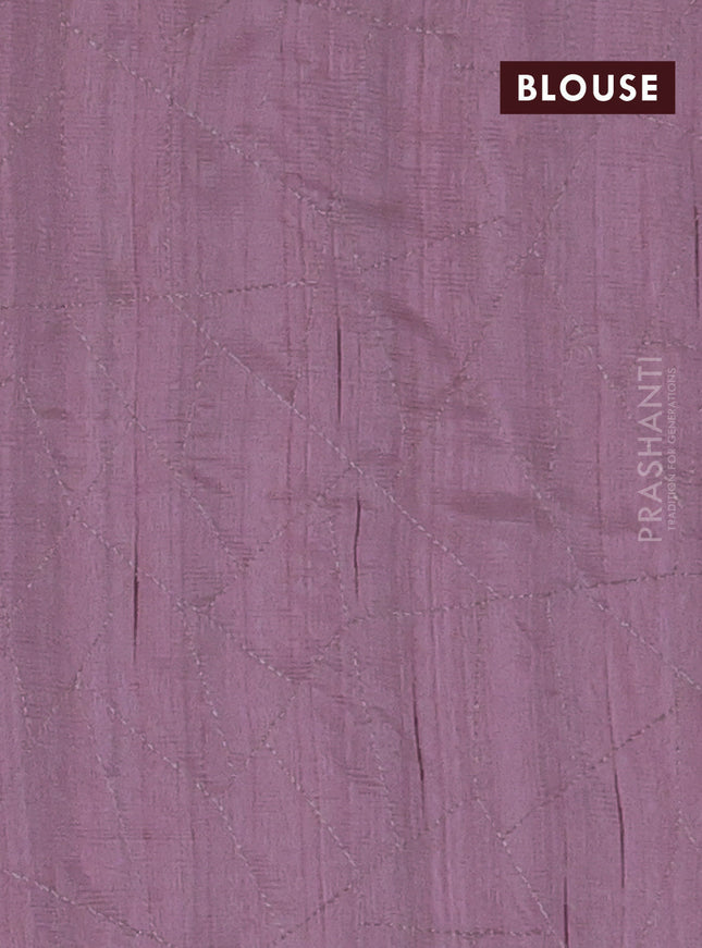 Semi raw silk saree pastel pink with embroidery work buttas and silver zari woven border