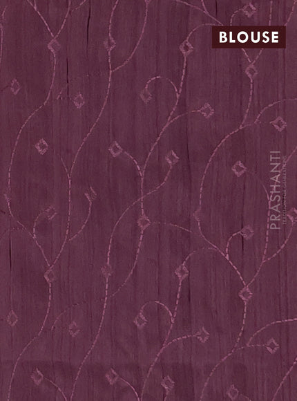 Semi raw silk saree pastel maroon with embroidery work buttas and geometric design embroidery border