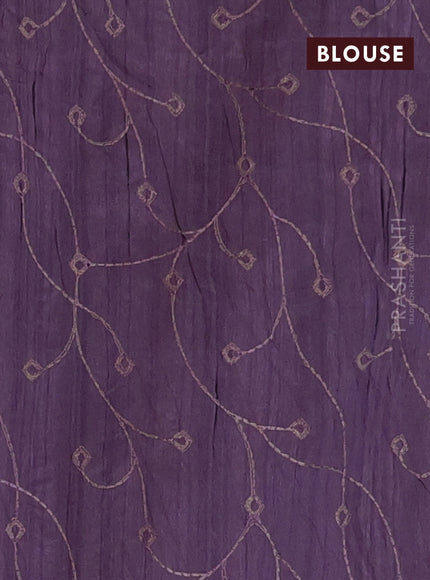 Semi raw silk saree pastel purple with embroidery work buttas and geometric design embroidery border