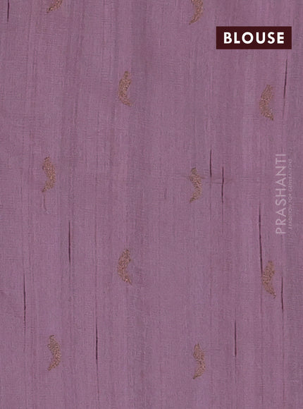 Semi raw silk saree pastel pink with embriodery leaf buttas and embroidery leaf butta border