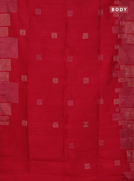 Semi raw silk saree pink with embroidery work buttas and geometric design embroidery border